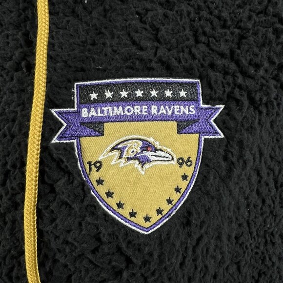 NFL Team Apparel NWT Baltimore Ravens M/L Sherpa Fleece Shacket Black Full Zip - Picture 6 of 16